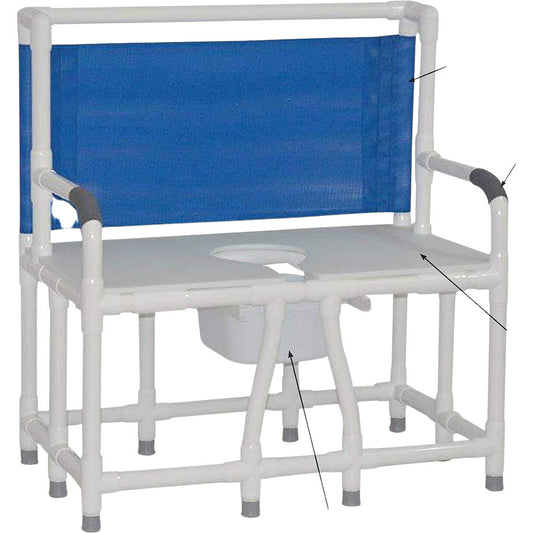 ConvaQuip Bedside Commodes - PVC Bariatric Bedside Commode - Fixed Arms Model 136-C10 by ConvaQuip