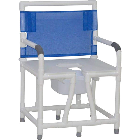 ConvaQuip Bedside Commodes - PVC Model 124-C10 Bariatric Bedside Commode - Fixed Arms