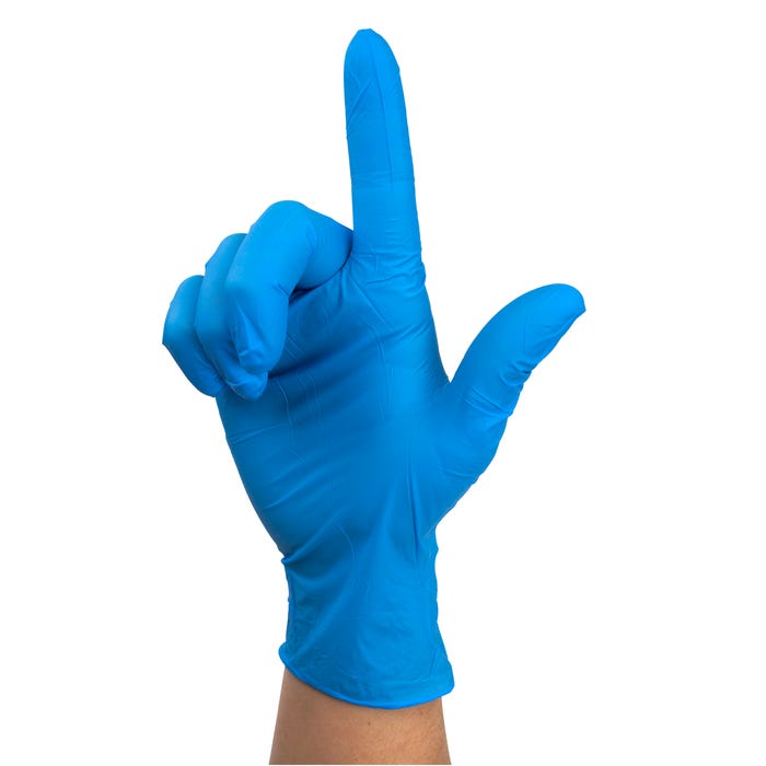 Safe-Touch Blue Nitrile Exam Gloves, Powder-Free By Dynarex