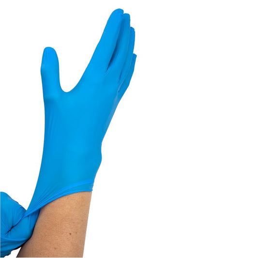 Safe-Touch Blue Nitrile Exam Gloves, Powder-Free By Dynarex