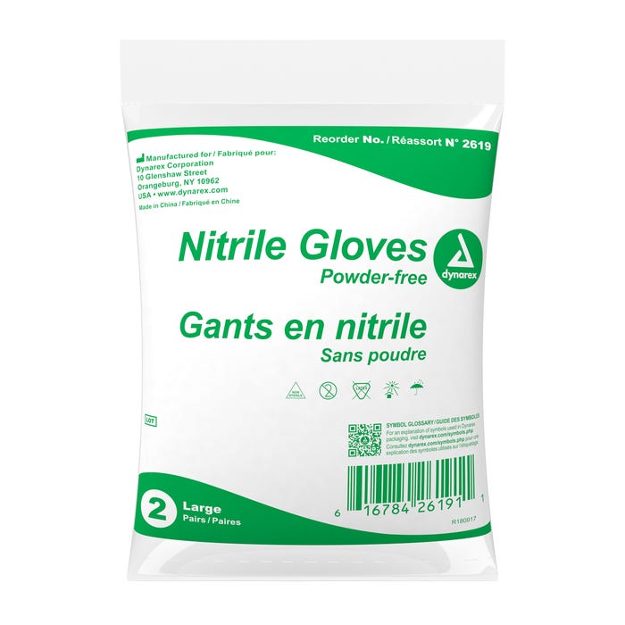 Nitrile Gloves In A Bag, Powder-Free By Dynarex