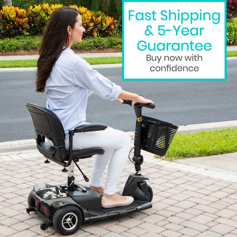 Vive Health 3 Wheel Mobility Scooter - Electric Long Range Powered Wheelchair
