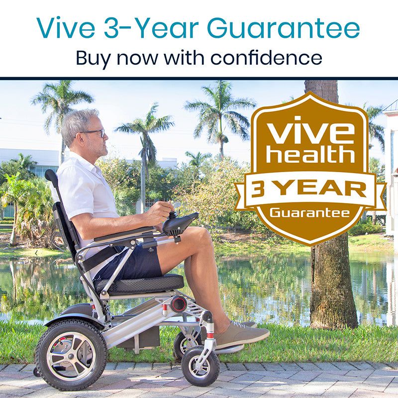 Vive Health Power Wheelchair - Foldable Long Range Transport Aid