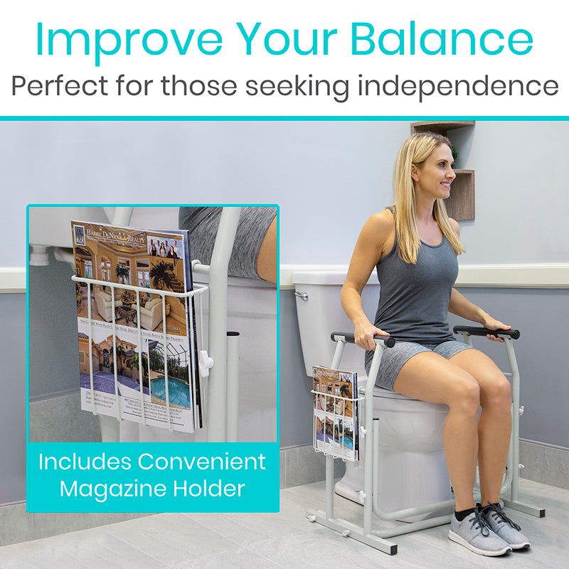 Vive Health Stand Alone Toilet Rail - Lightweight & Portable