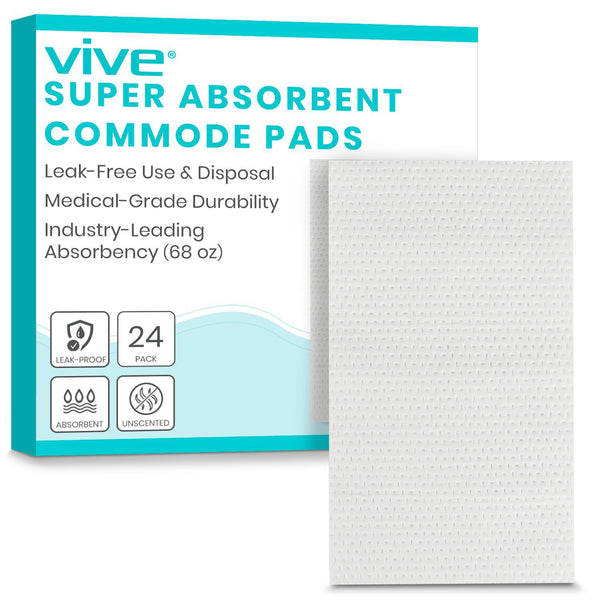 Vive Health Commode Pads 24 pack (No Liners)