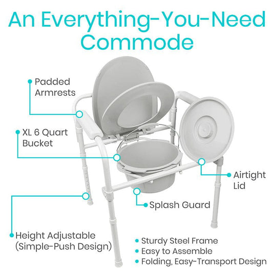 Vive Health Folding Commode