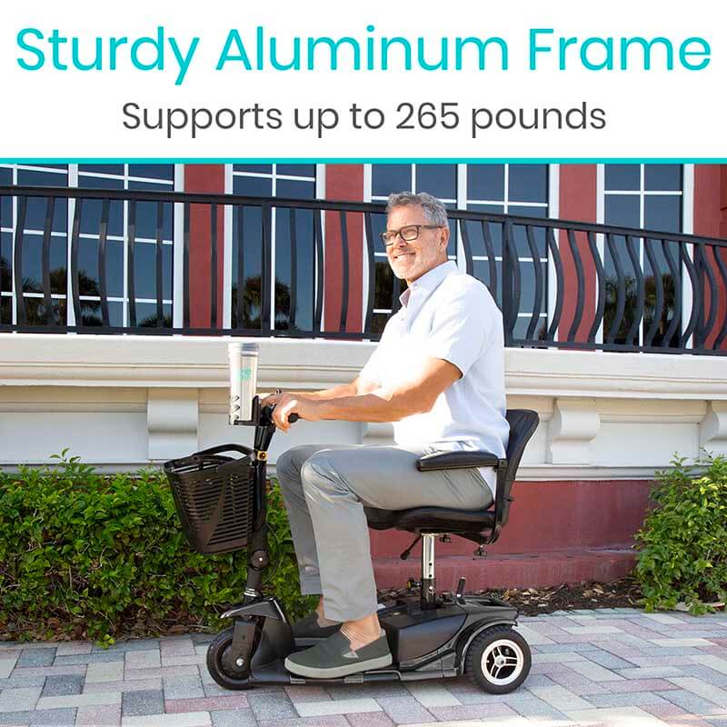 Vive Health 3 Wheel Mobility Scooter - Electric Long Range Powered Wheelchair