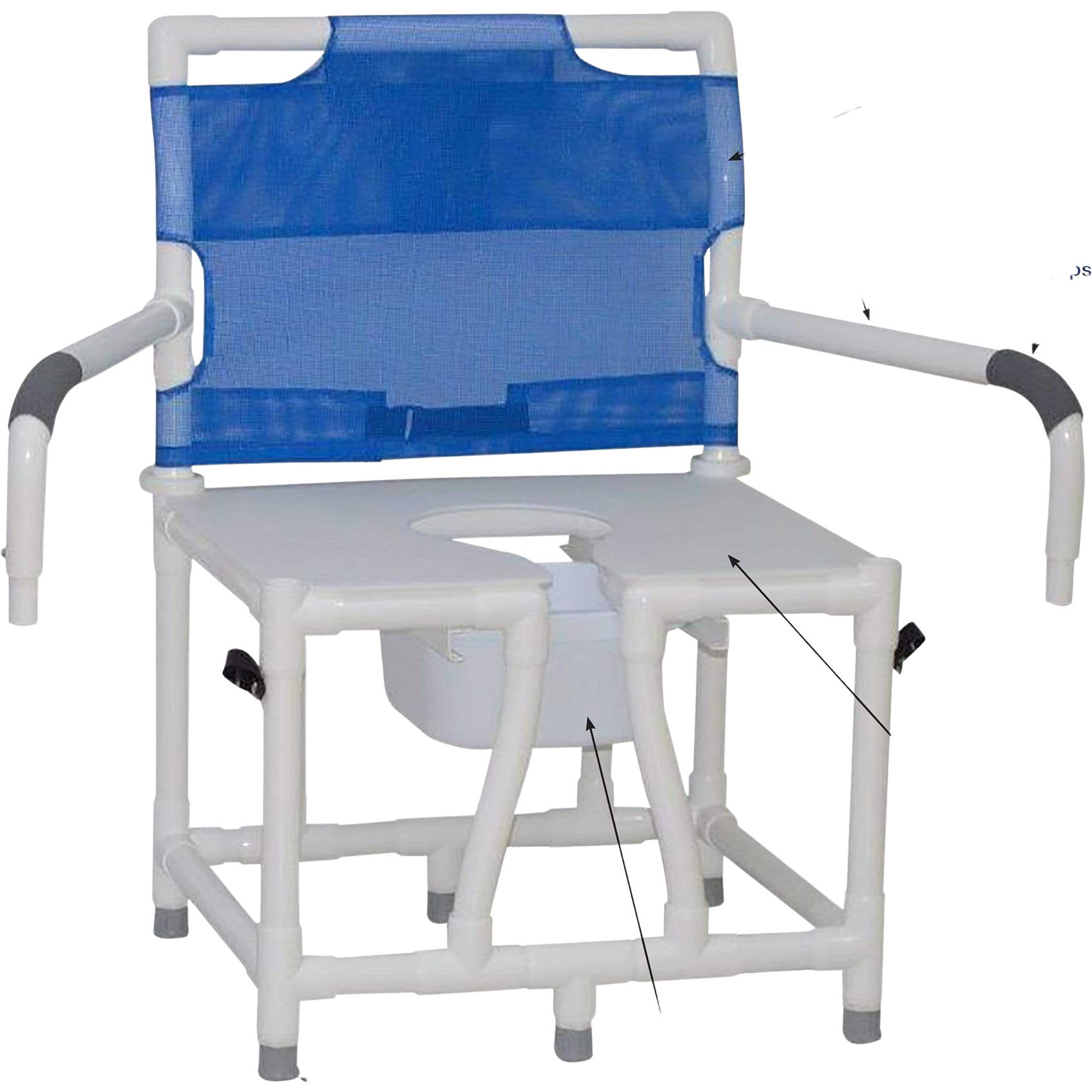 ConvaQuip Bedside Commodes - PVC Bariatric Bedside Commode - Swing Away Arms Model 124-C10-DDA by ConvaQuip