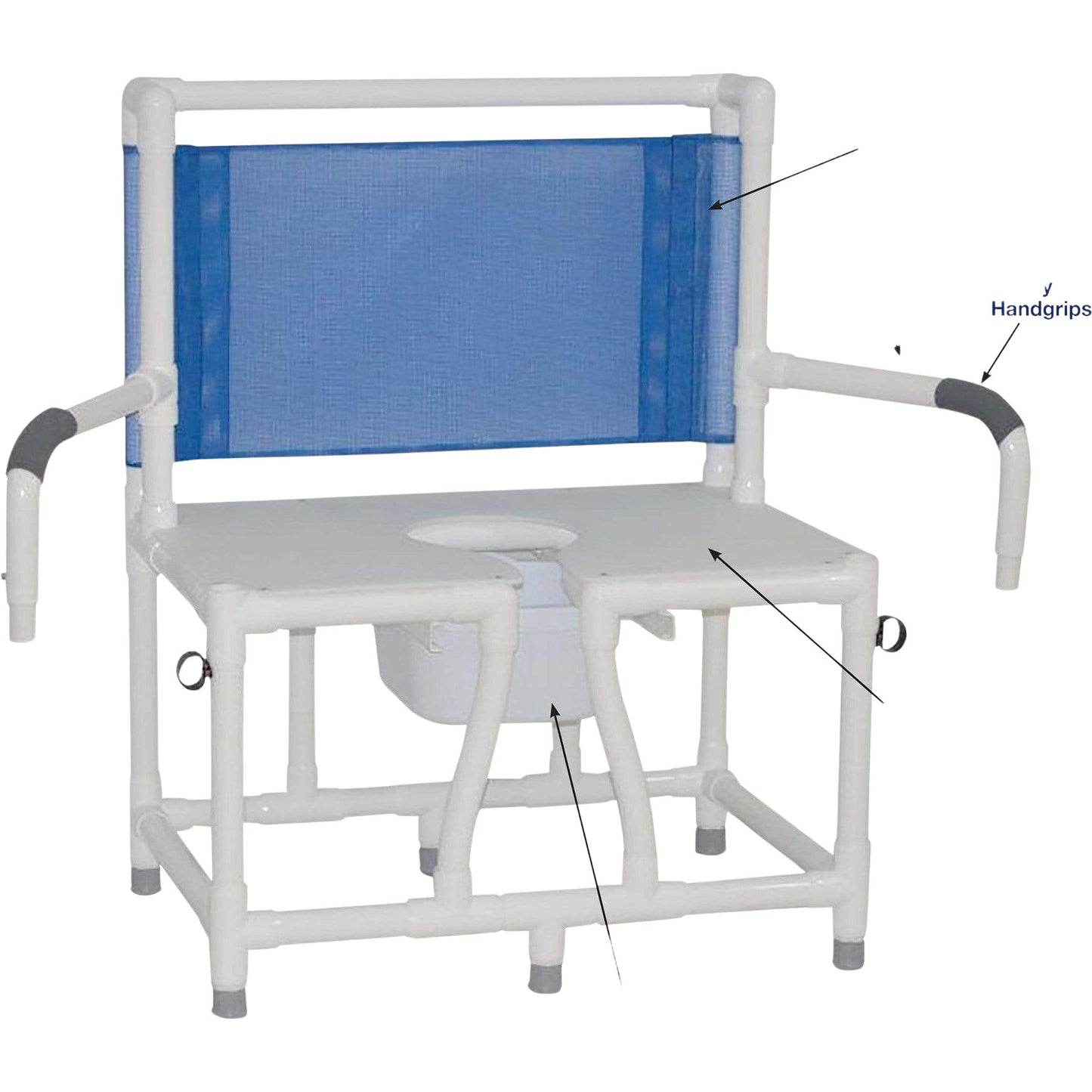 ConvaQuip Bedside Commodes - PVC Bariatric Bedside Commode - Swing Away Arms Model 130-C10-DDA by ConvaQuip