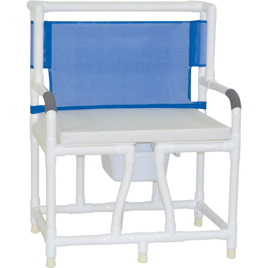 ConvaQuip Bedside Commodes - PVC Model 130-C10-BCS Bariatric Bedside Commode with Cushion Seat