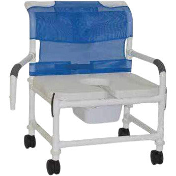 ConvaQuip Shower Chairs - PVC Bariatric Shower Chair with Dual Drop Arms - Soft Seat Model S126-5BAR-SQ-PAIL-DDA-SSDE by ConvaQuip