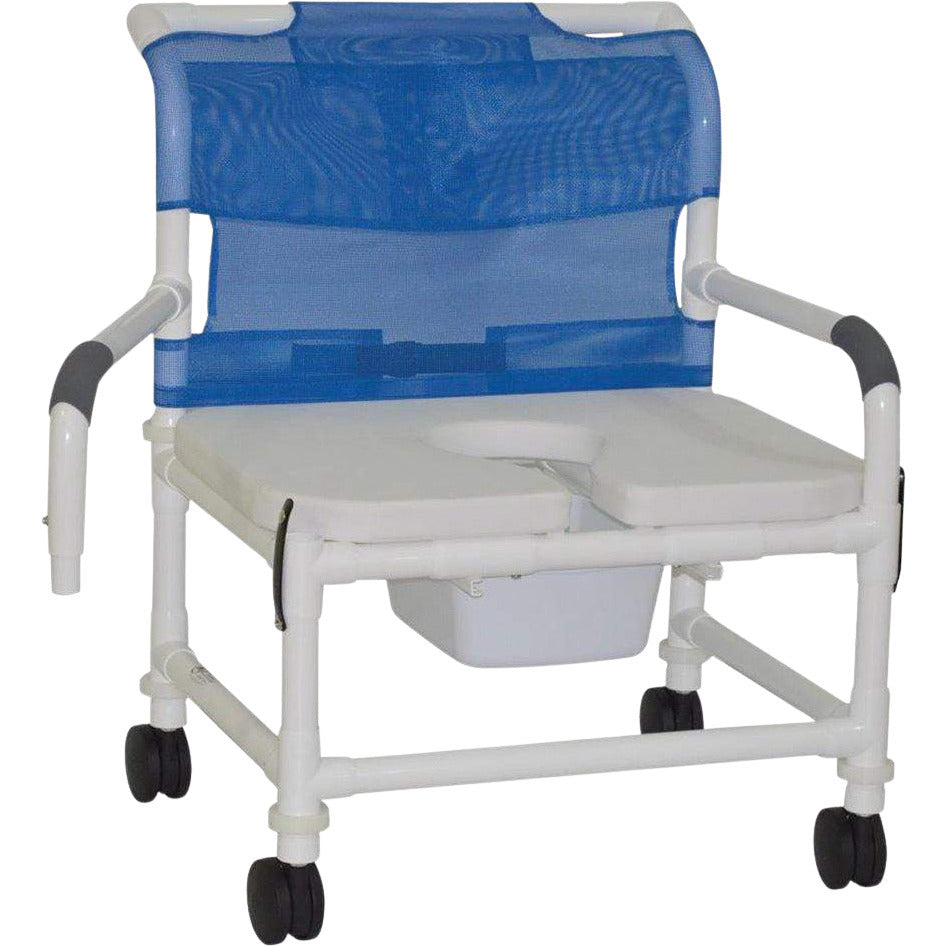 ConvaQuip Shower Chairs - PVC Bariatric Shower Chair with Pail and Droparms Model 126-4-NB-FSSS-DDA by ConvaQuip