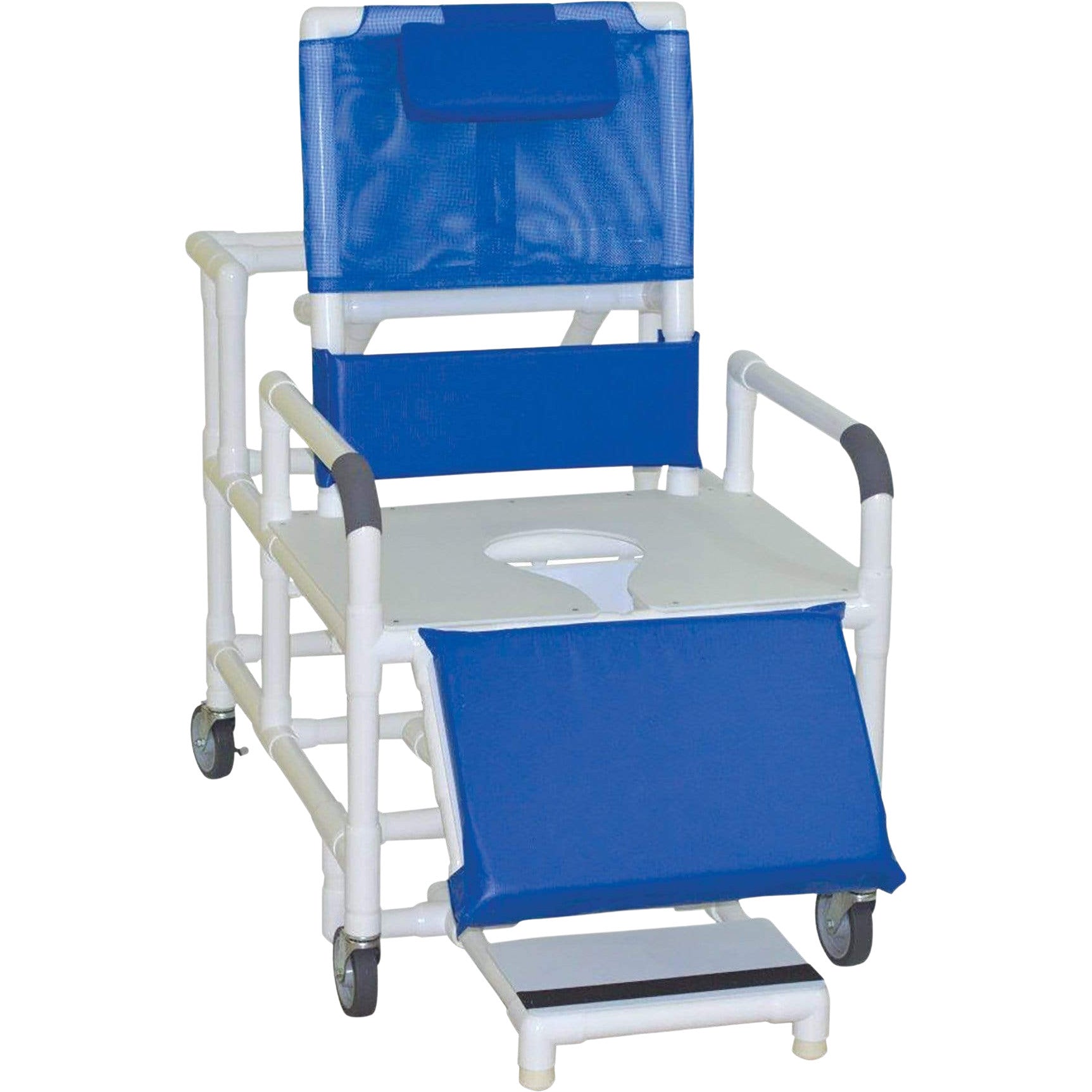 ConvaQuip Shower Chairs Reclining - PVC Bariatric Reclining Chair with Commode Seat Model 196-26-BAR by ConvaQuip