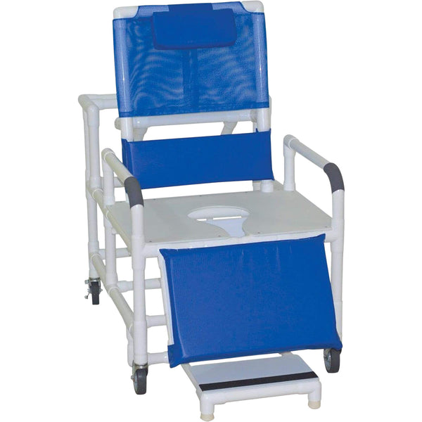 ConvaQuip Shower Chairs Reclining - PVC Model 196-30-BAR Bariatric Reclining Chair with Commode Seat