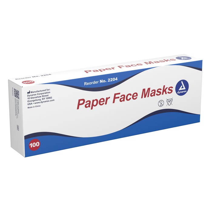Paper Face Mask - White By Dynarex