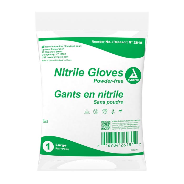 Nitrile Gloves In A Bag, Powder-Free By Dynarex