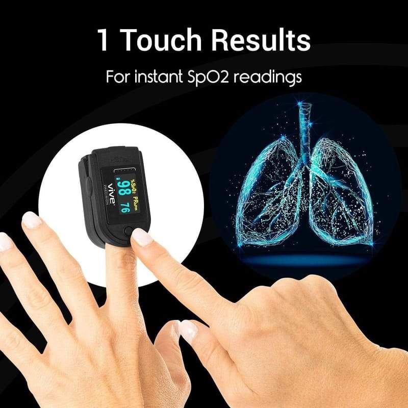 Vive Health Pulse Oximeter Compatible with Smart Devices