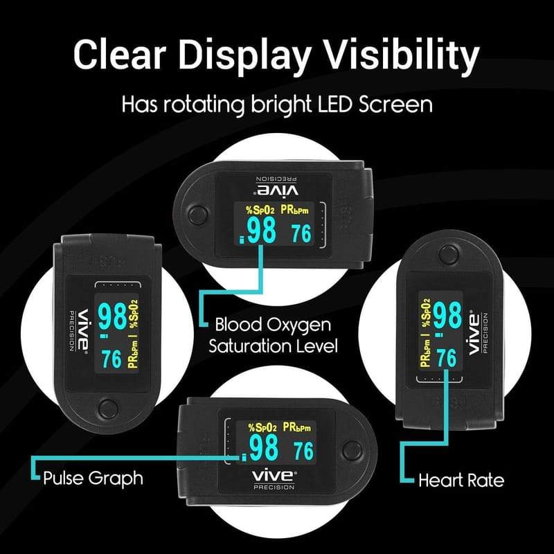 Vive Health Pulse Oximeter Compatible with Smart Devices