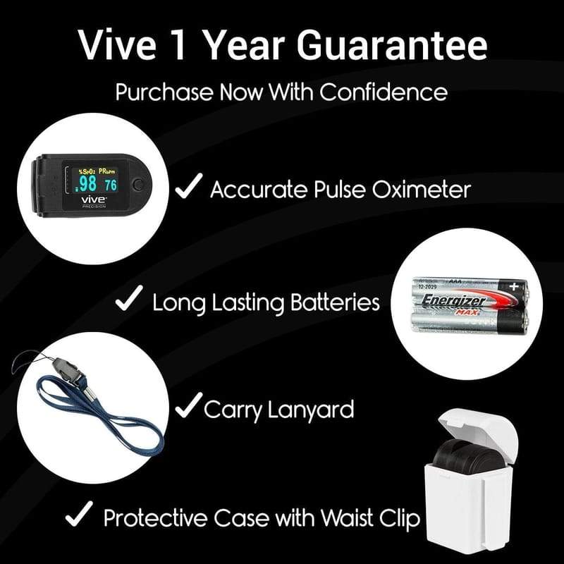 Vive Health Pulse Oximeter Compatible with Smart Devices