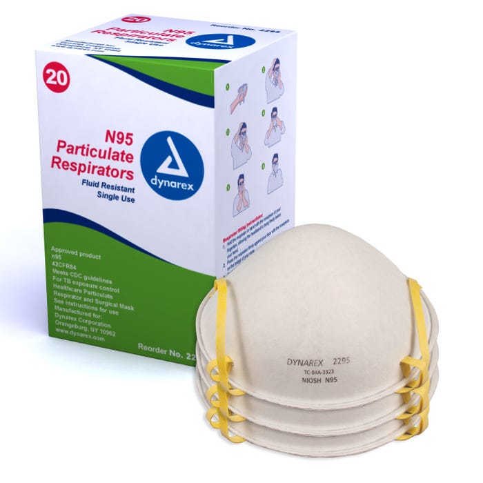 N95 Particulate Respirator Masks By Dynarex